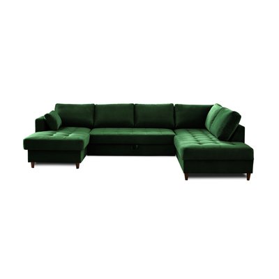 Canapé d'Angle Convertible en Velours 7 places - ANNA LISA DESIGN