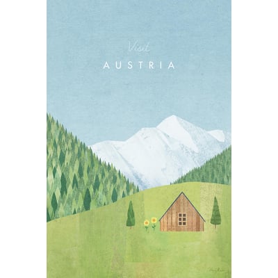 Tableau paysage autriche vintage HEXOA