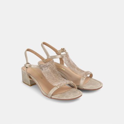 Sandales à talons avec maille de strass sur le cou-de-pied et fermeture à boucle ALMA EN PENA