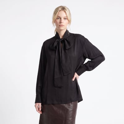 Blouse col lavallière fluide manches longues CORERINE ARTLOVE