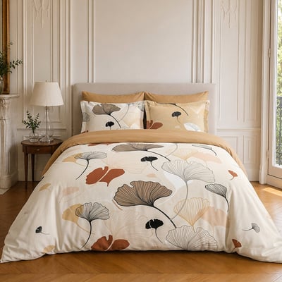 Parure de lit en coton motif floral, MINKLY C DESIGN HOME TEXTILE