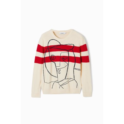 Pull à rayures avec motif. DESIGUAL