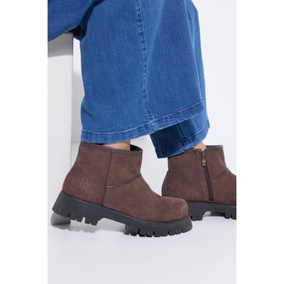Bottes en cuir suédé, style « chunky » , pied large ULLA POPKEN