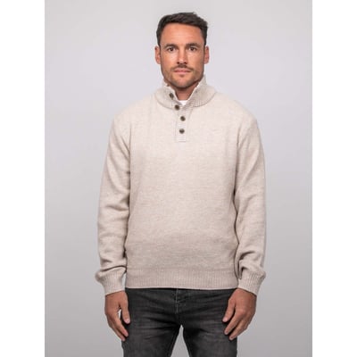 Pull Col Montant Boutonné Maille Chinée Lookies RITCHIE