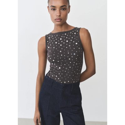 Top coton détail sequins MANGO