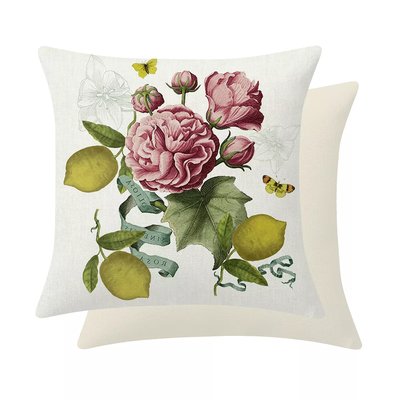 Housse de coussin métis lin & coton Citrons de menton GARNIER THIEBAUT