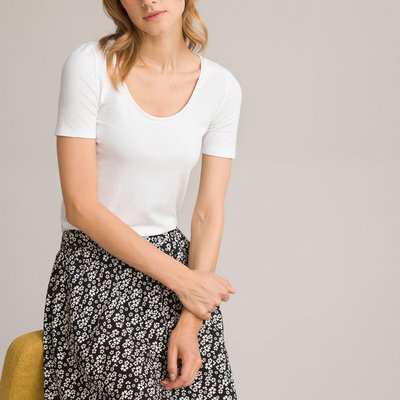 Tee shirt col rond manches courtes LA REDOUTE COLLECTIONS