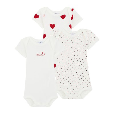 Lot de 3 bodies manches courtes PETIT BATEAU