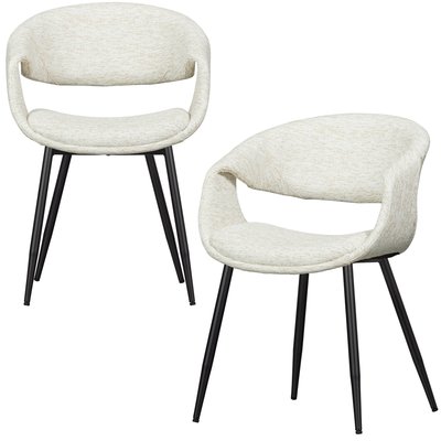 Lot de 2 chaises de table en bois et polyester YOSSI WOOOD
