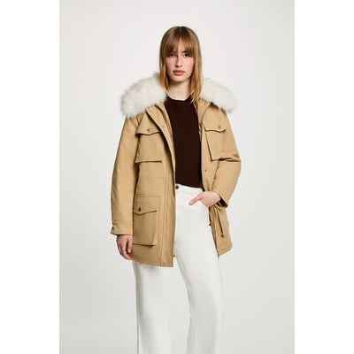 Parka unie à poches plaquées MORGAN