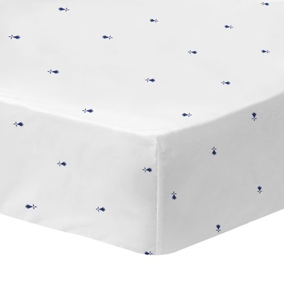 Drap housse imprimé 100% coton, TENDANCE CÉRAMIQUE MATT ET ROSE