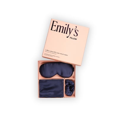 Coffret cadeau - Taie en soie, masque de sommeil, chouchou EMILY'S PILLOW