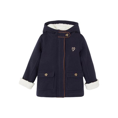 Manteau à capuche en drap de laine doublé sherpa VERTBAUDET