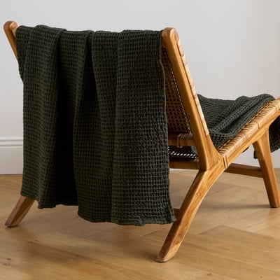 Plaid coton rayé uni, 100% coton MONOPRIX