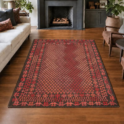 Tapis d'orient, motif géométrique authentique, laine naturelle, KILIM 11 UN AMOUR DE TAPIS
