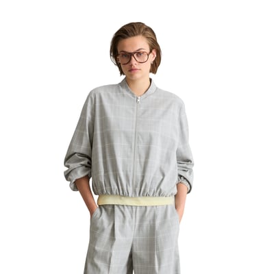 Blouson  bubble  à carreaux, coupe régulière en polyester-viscose extensible MARC O’POLO DENIM