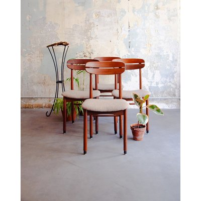 Lot de 4 chaises grain de café Alma N°1534 - Bon état DEBONGOUT