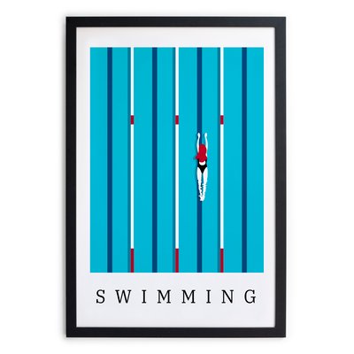 Tableau avec cadre Affiche de Natationjeux REALLY NICE THINGS