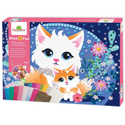 5 Maxi mosaïques Animaux mignons SYCOMORE