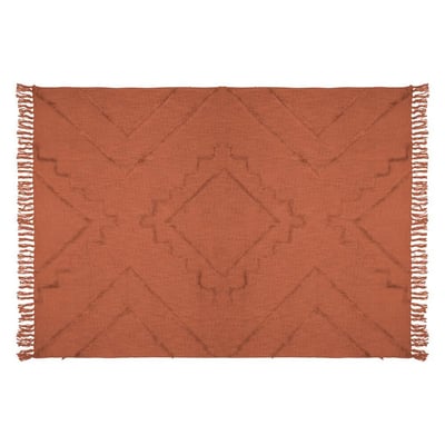 Jeté de lit tufté Inca 130x180  terracotta ATMOSPHERA