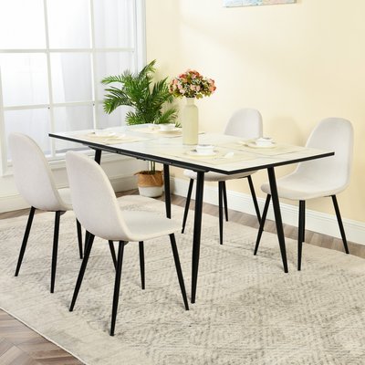 Lot de 4 chaises de salle à manger industriel en tissu,CHARLTON MEUBLES COSY