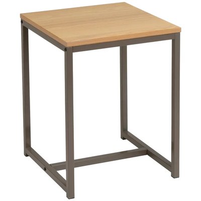 Table de chevet en couleur bois naturel et métal gris 40x40x50cm WADIGA