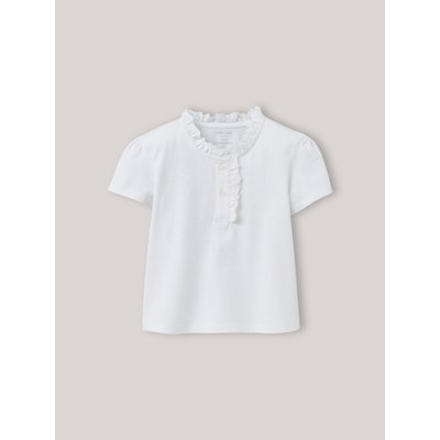 T-shirt à col froufrou en coton biologique CYRILLUS
