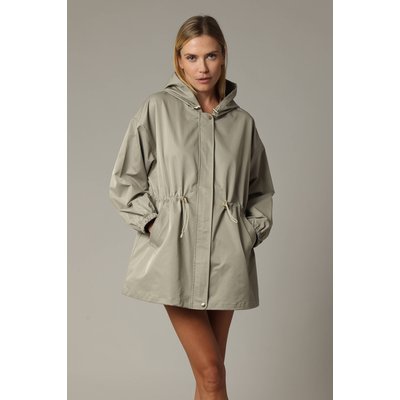 Veste oversize à col rond en toile enduite avec poignets élastiqués CICELY DEELUXE