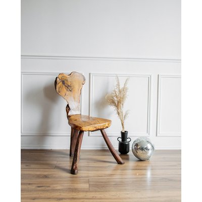 Chaise brutaliste en bois Alma N°222 - Bon état DEBONGOUT