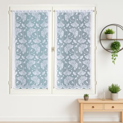 Paire de vitrages base découpée en dentelle ginkgo HOME MAISON
