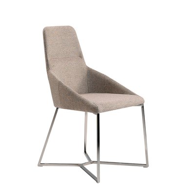 Chaise en tissu et pieds en acier chromé ANGEL CERDA