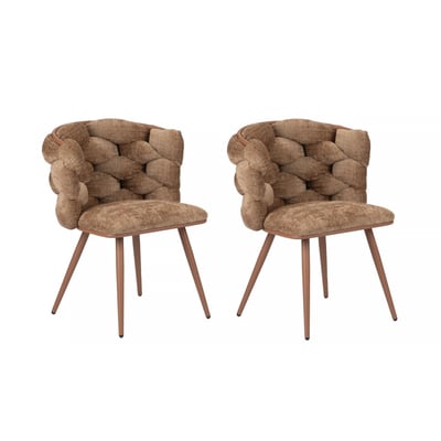 Lot de 2 chaises tissu texturé, CHLOE BOBOCHIC