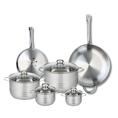 2 poêles 24/32cm + 4 faitouts 12/14/20/24cm PROFI BRILLANT ELO