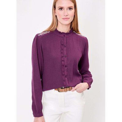 Chemise volantée brodée gaze de coton bio ENOLA LA FIANCÉE