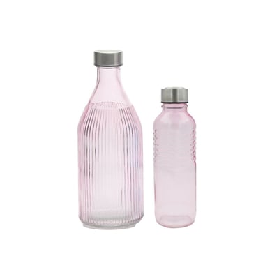 HEFTMAN Carafe en Verre de 2 Litres avec Couvercle - Cruche à Eau