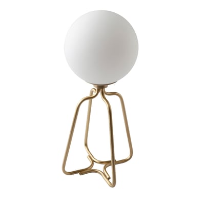 Lampe de bureau acier doré et verre blanc ANGEL CERDA