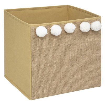 Bac de rangement jute pompons ATMOSPHERA