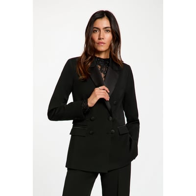 Veste satin col tailleur MORGAN
