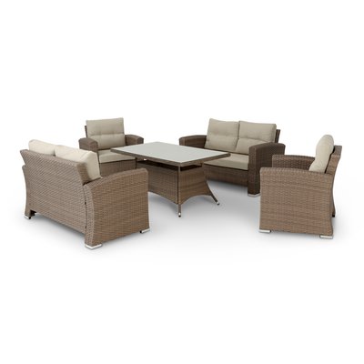 Salon de jardin 6 places, rotin, BOLONIA DEFORA HOME