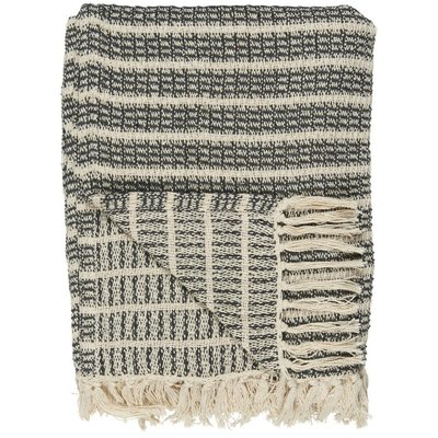 Plaid coton rayures franges IB LAURSEN