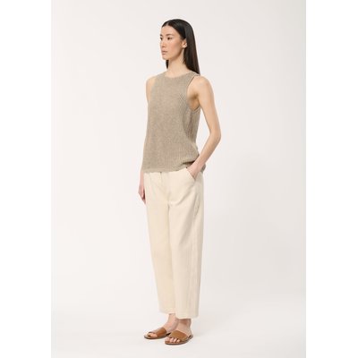 Débardeur beige ample en maille ajourée HUMILITY