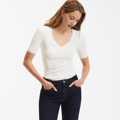 T-shirt col V, manches courtes LA REDOUTE COLLECTIONS