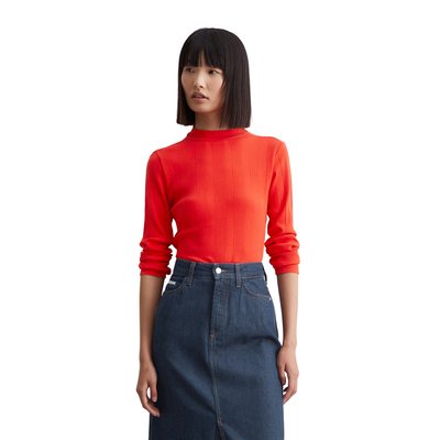 T-shirt long avec col montant slim en jersey côtelé MARC O’POLO DENIM