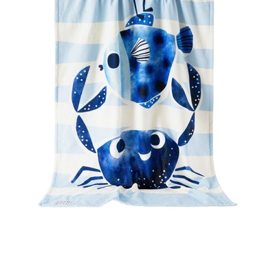 Drap de plage velours de coton SAMI CARRE BLANC