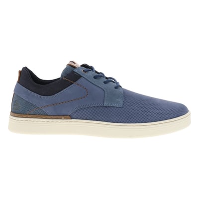 Sneakers en cuir beiges à talon plat avec des lacets ronds bruns BULLBOXER