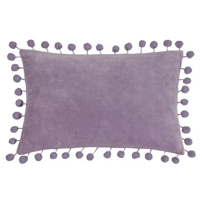 Dora Cotton Velvet Pom-Pom Rectangular Filled Cushion 30x50cm FURN.