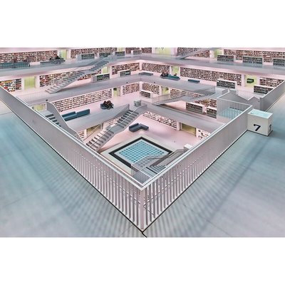 Tirage Sur Aluminium Stadtbibliotek 150x100 Cm TIRAGE D'ART CEANOTHE