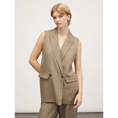 Gilet over in tessuto tinto filo gessato misto lyocell MOTIVI