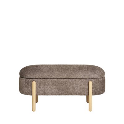 Banc coffre en tissu et bois L98cm - Branca HOUSE NORDIC