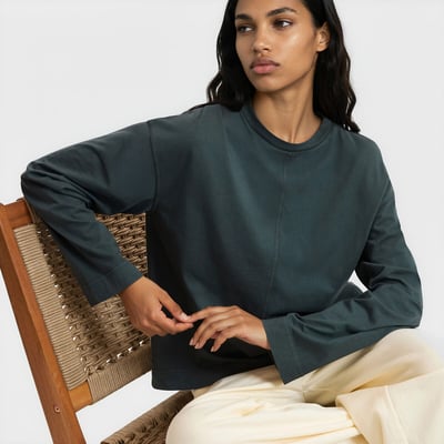 Oversized T-shirt, ronde hals, lange mouwen LA REDOUTE COLLECTIONS